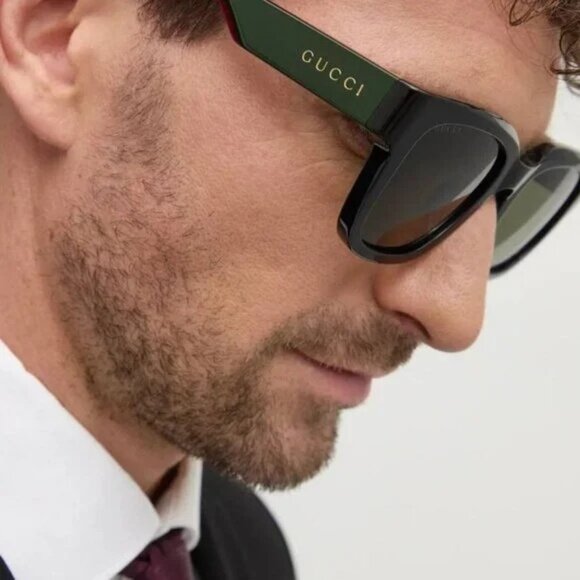 NEW GUCCI BLACK HAVANA UNISEX SUNGLASSES GUCCI GG1670SK 003